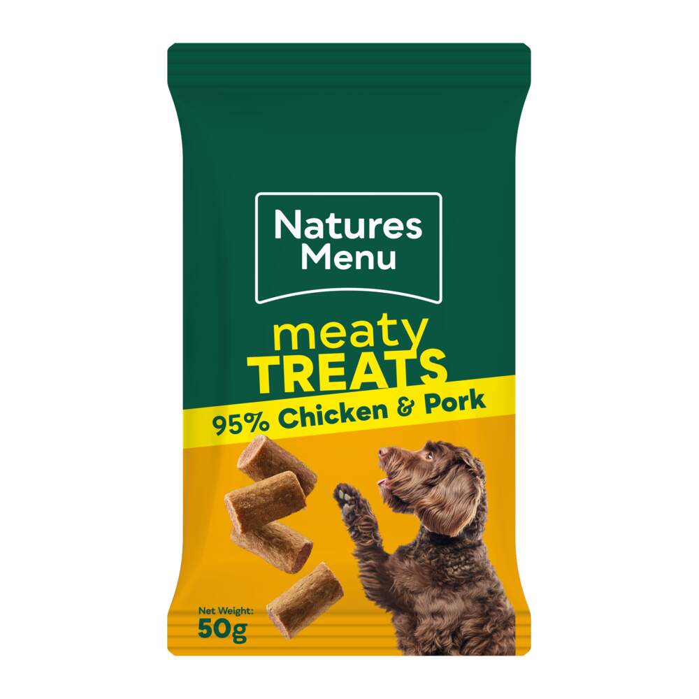 Natures Menu kārumi suņiem, vista/cūkgaļa, 50g - Produkta attēls