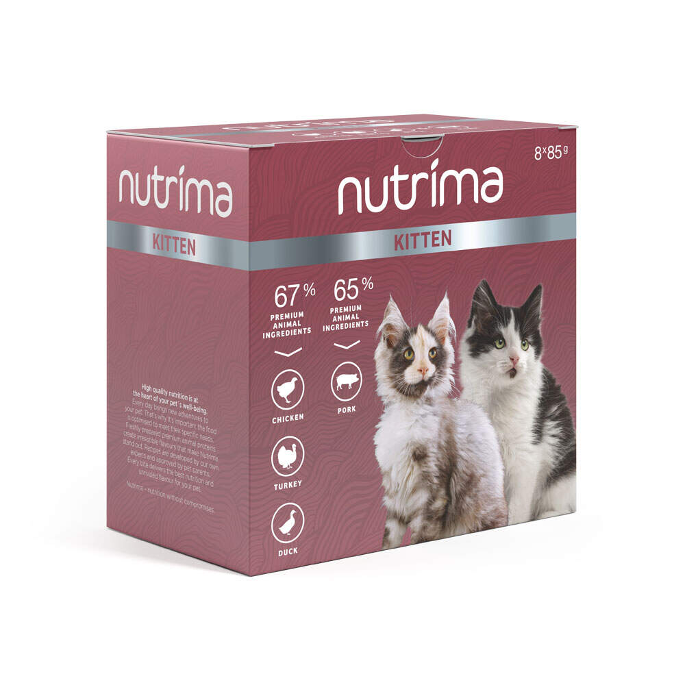 Nutrima mitrās barības izlase kaķēniem, 8x85g - Produkta attēls