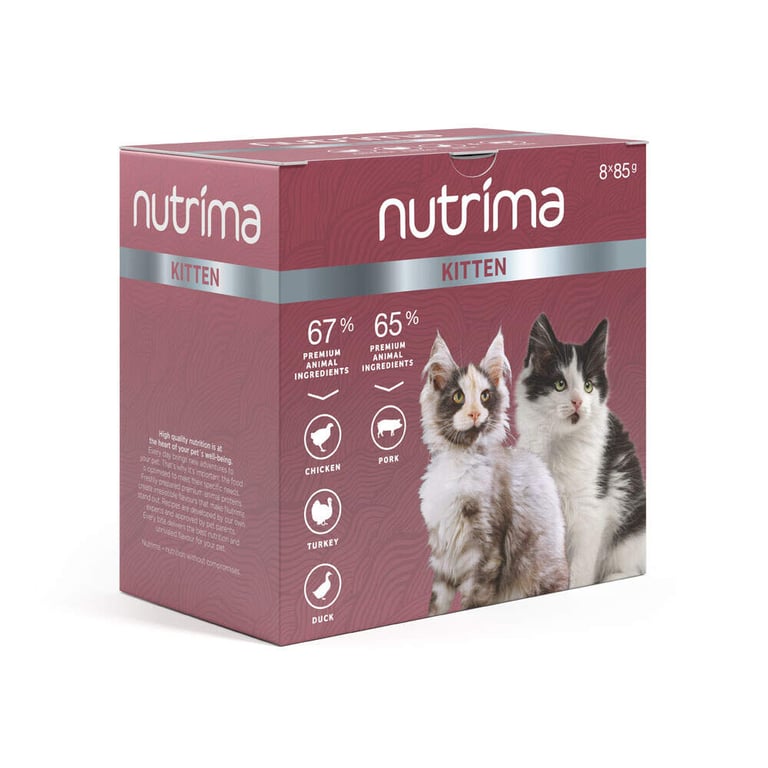 Nutrima mitrās barības izlase kaķēniem, 8x85g