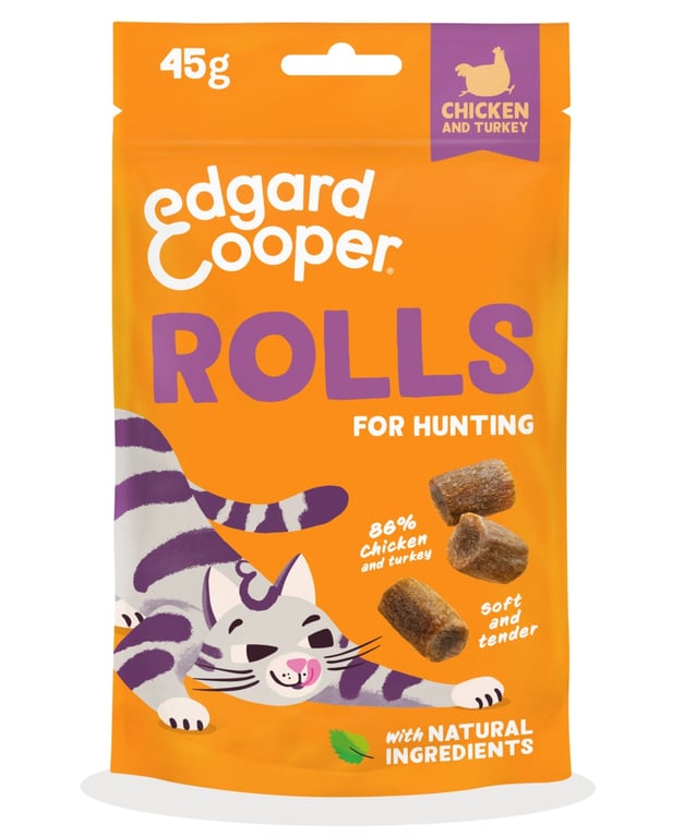 EDGARD COOPER Rolls gardumi kaķiem, vista/tītars, 45g