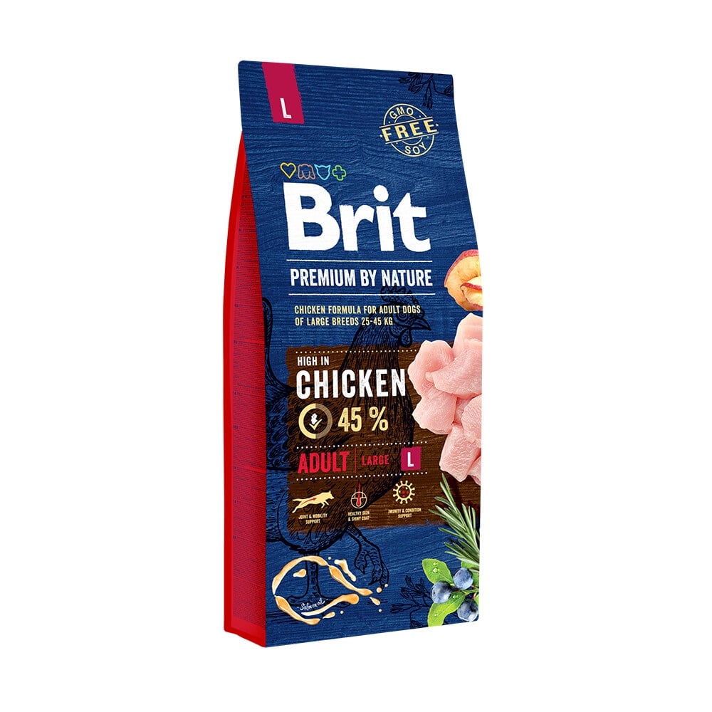 BRIT Premium Large sausā barība suņiem, vista, 15 kg - Produkta attēls 1