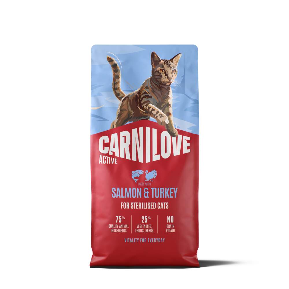 CARNILOVE ACTIVE sausā barība kaķiem, lasis/tītars, 6kg - Produkta attēls