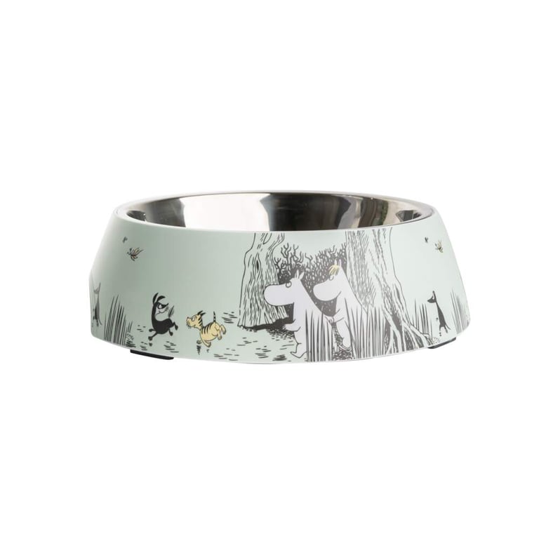 MOOMIN FOR PETS melamīna trauks ar bļodu, XL, zaļa