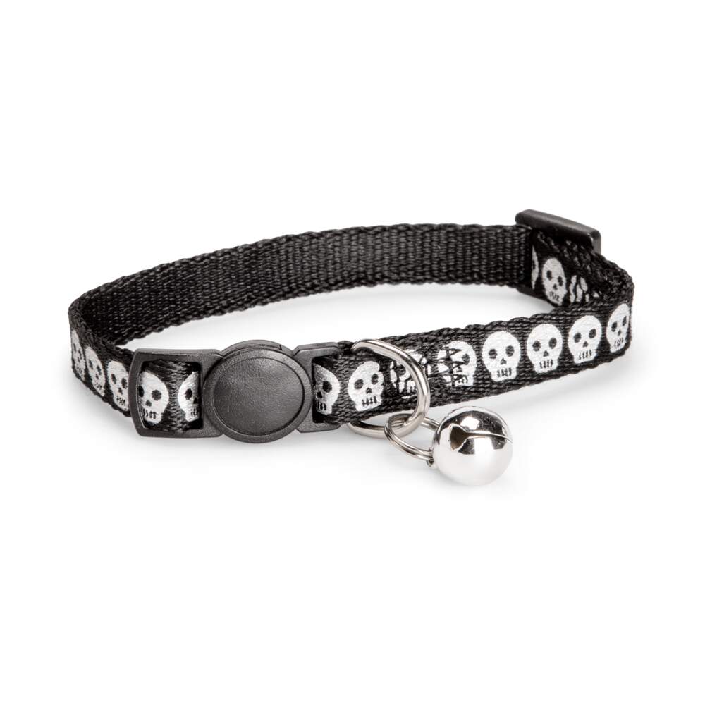Basic Cat Skulls atstarojoša kaklasiksna kaķiem, melna - Produkta attēls