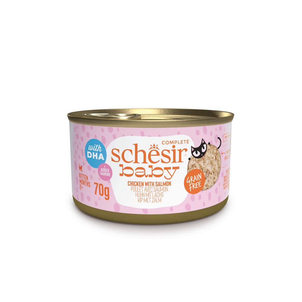 Schesir kassipoja konserv, kana/lõhe, 70 g - Tootepilt