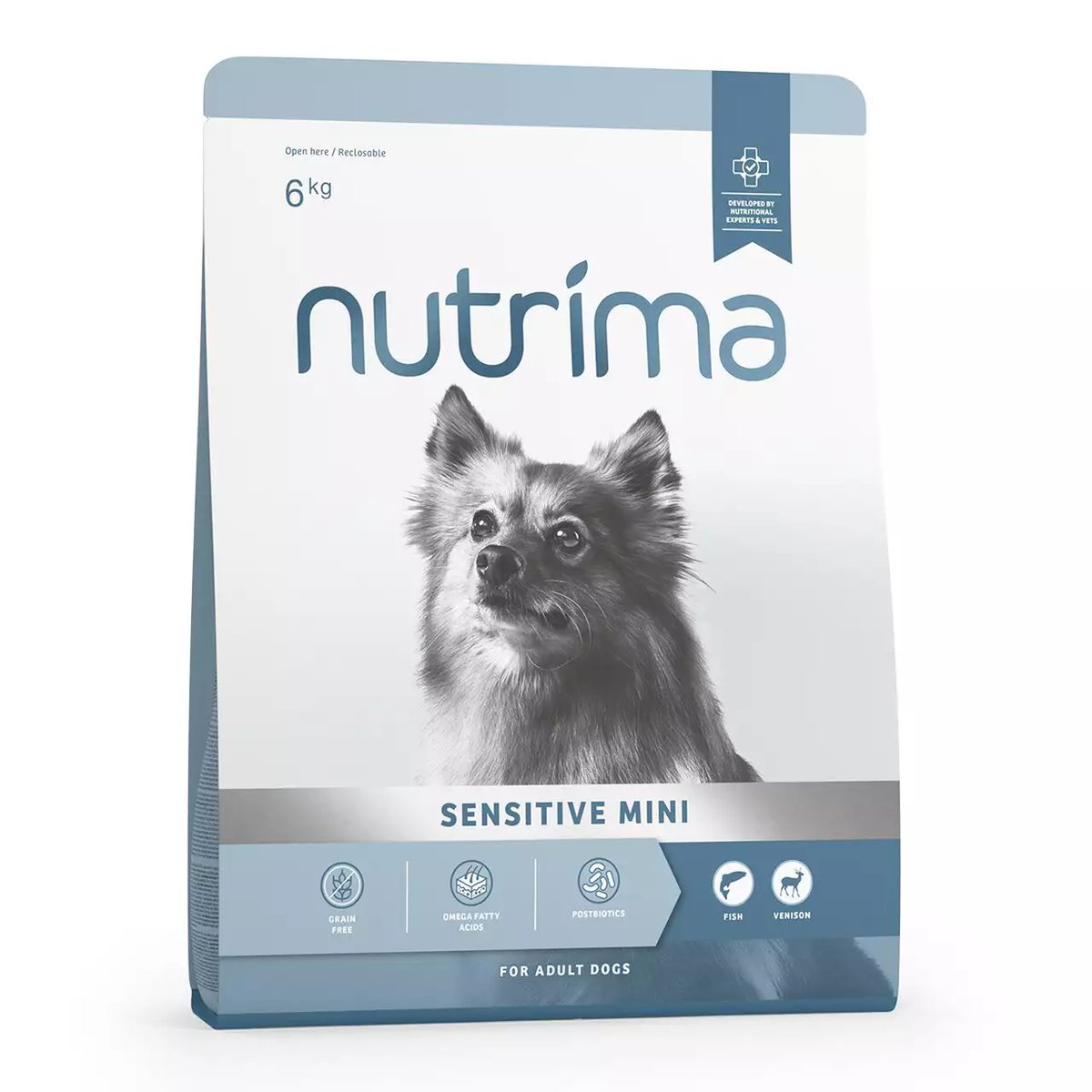 Nutrima Sensitive Mini sausā barība suņiem, zivis, 6kg - Produkta attēls