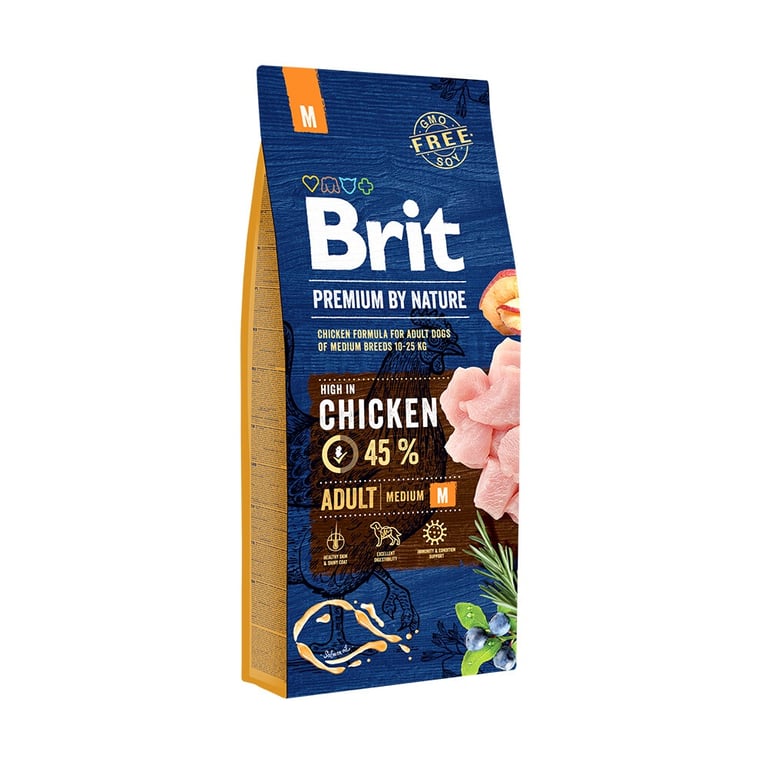 Brit Premium kuivtoit keskmist kasvu koerale, M, kana, 15 kg - Tootepilt 2