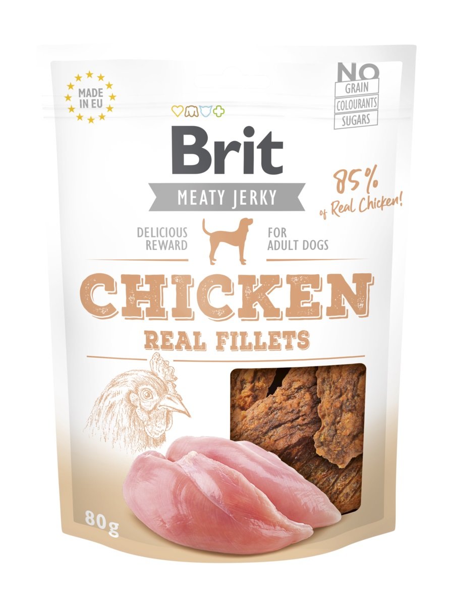 BRIT Jerky Fillets gardumi suņiem, vista, 80g - Produkta attēls