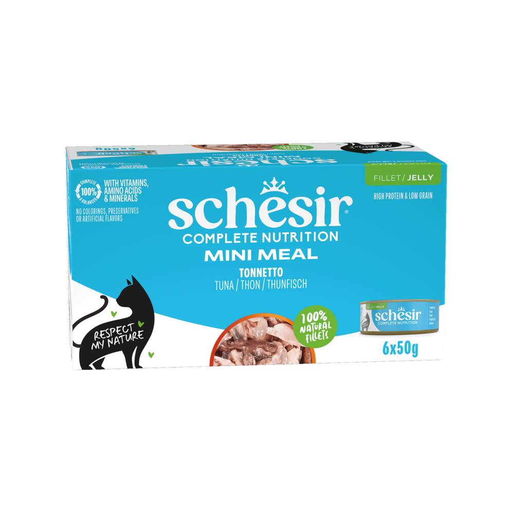 Schesir Mini meal kassi konservi multipakk, tuunikala, 6 × 50 g - Tootepilt