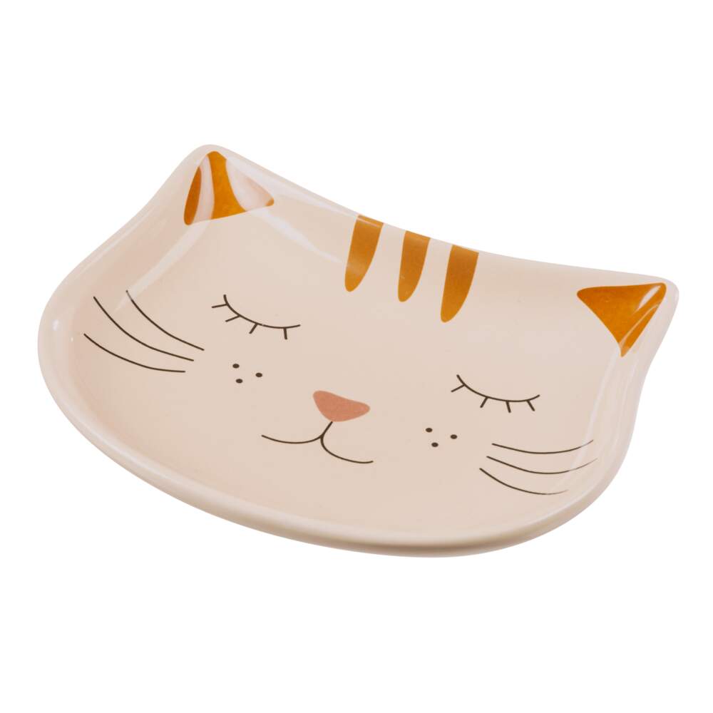 Basic CatFace keraminė lėkštutė, smėlio spalvos - 