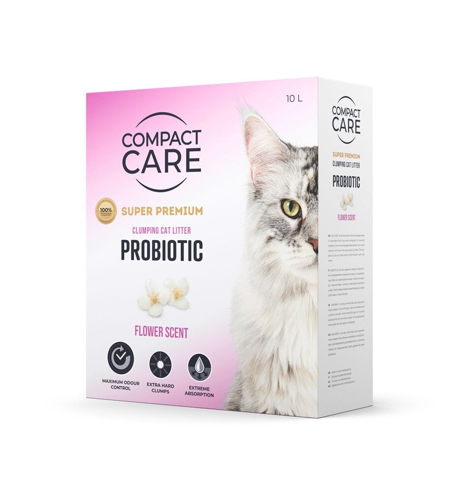Compact Care Probiotic kraikas katėms su probiotikais, gėlių kvapo, 10l -  1
