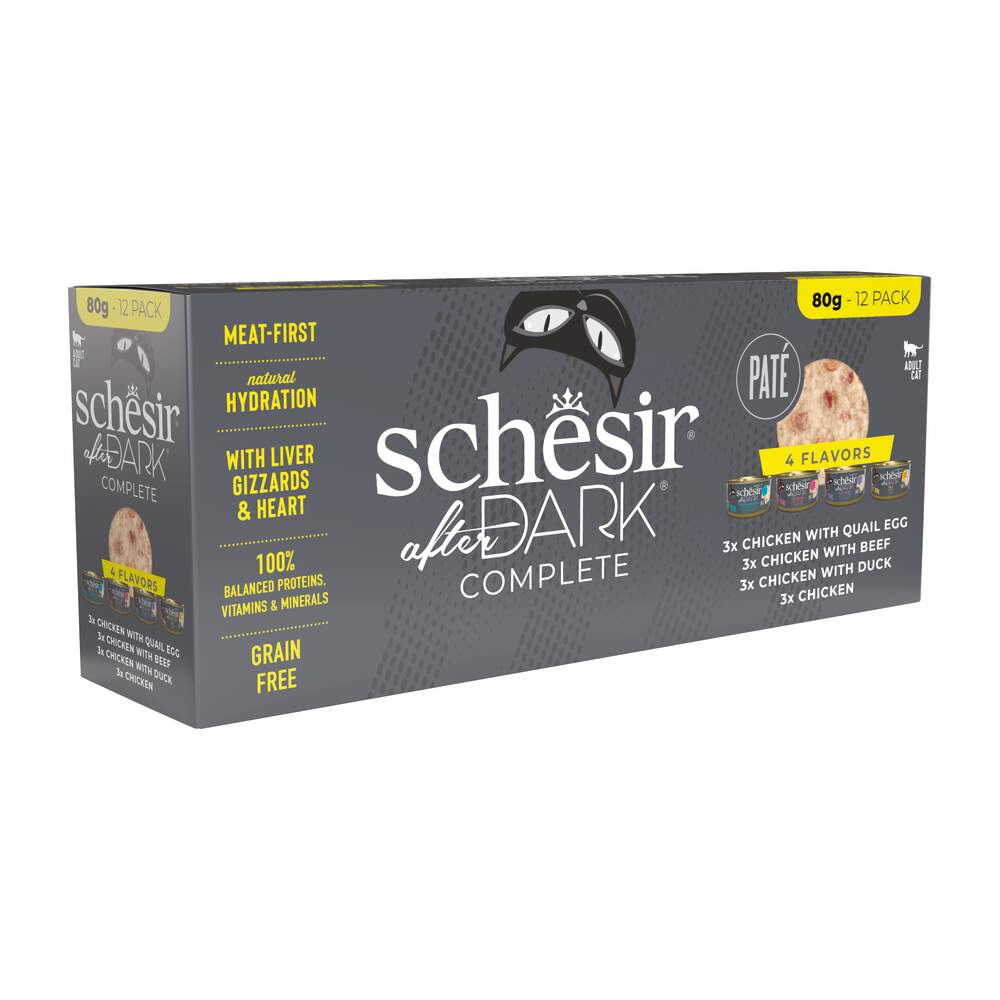 Schesir After Dark kassikonservi multipakk, 12 x 80 g - Tootepilt