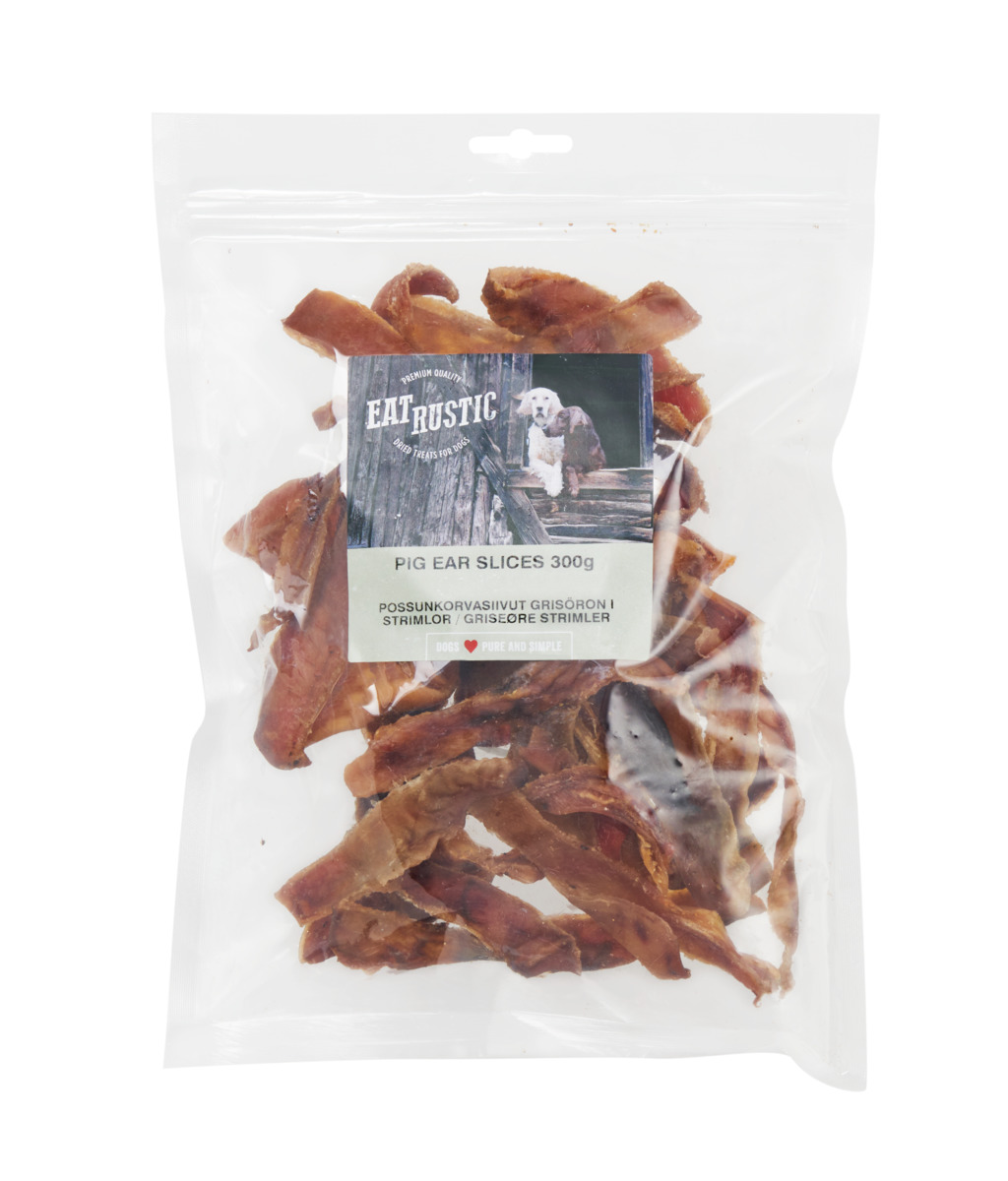 Eat Rustic natūralus skanėstas šunims – kiaulienos ausų juost., 300g -  1