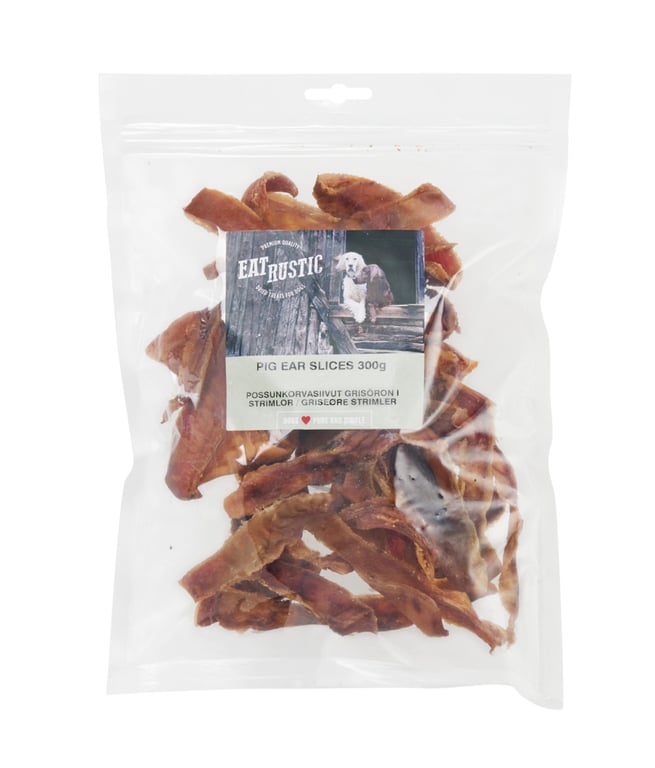 Eat Rustic natūralus skanėstas šunims – kiaulienos ausų juost., 300g
