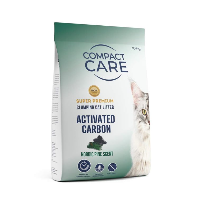 Compact Care kraikas su aktyvuota anglimi, pušies kvapo, 10 kg