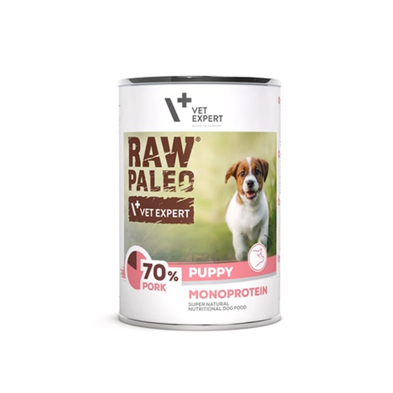 Raw Paleo Puppy konservai šuniukams su kiauliena, 400 g