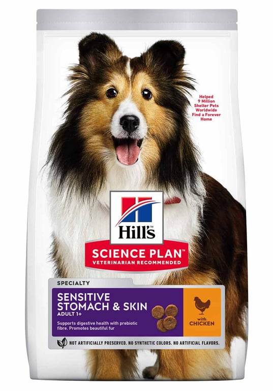 HILL'S SP Sensitive Stomach&Skin Med sausā barība suņiem, vista, 2,5kg