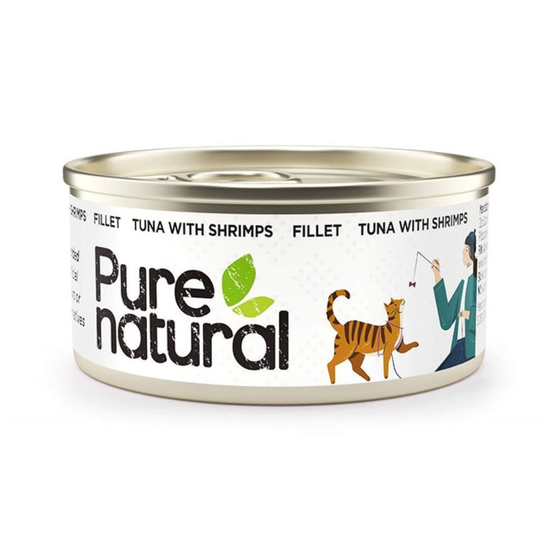 PURENATURAL mitrā barība kaķiem tuncis/garneles, 70g