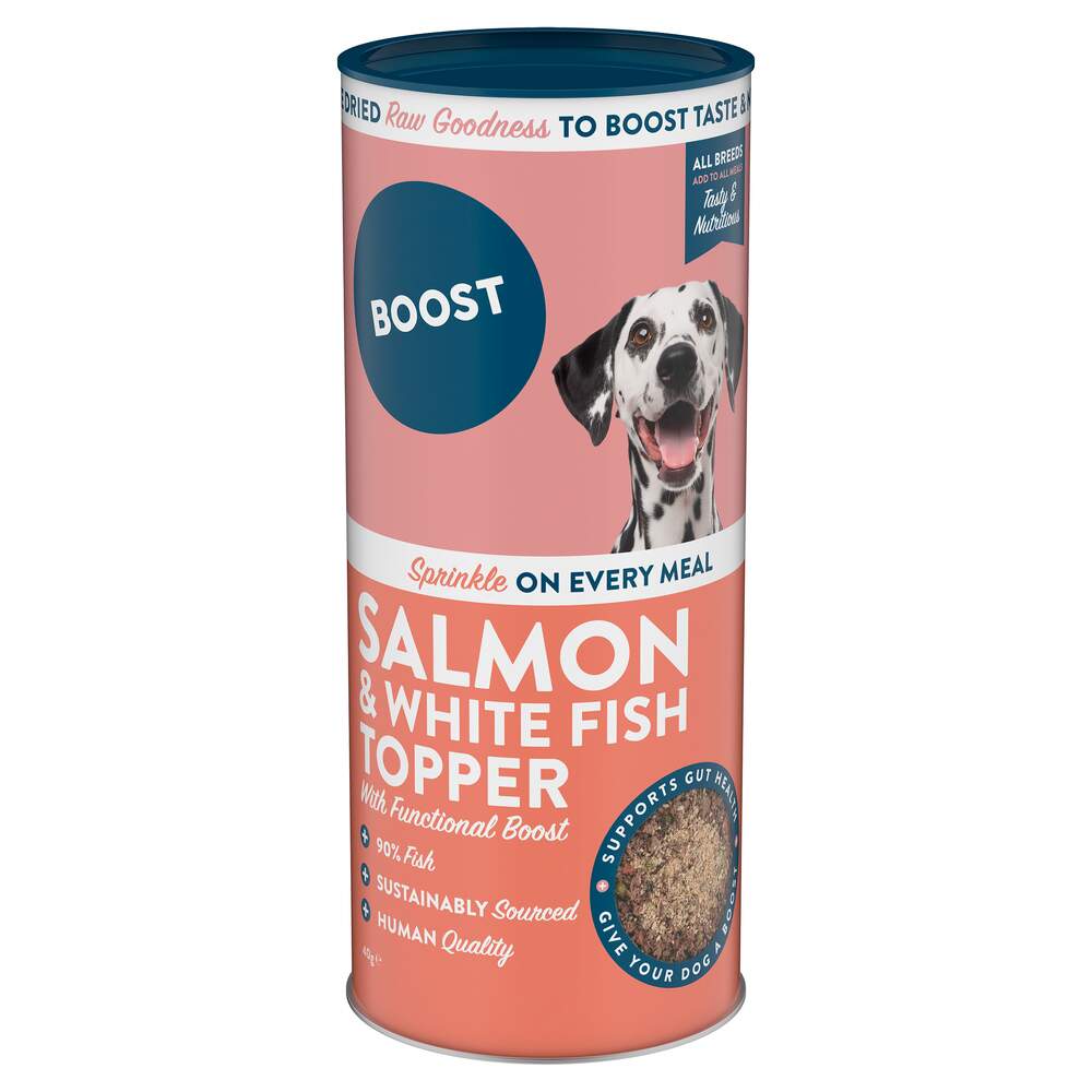 Boost koera toidu topper, valge kala/lõhe, 40 g - Tootepilt