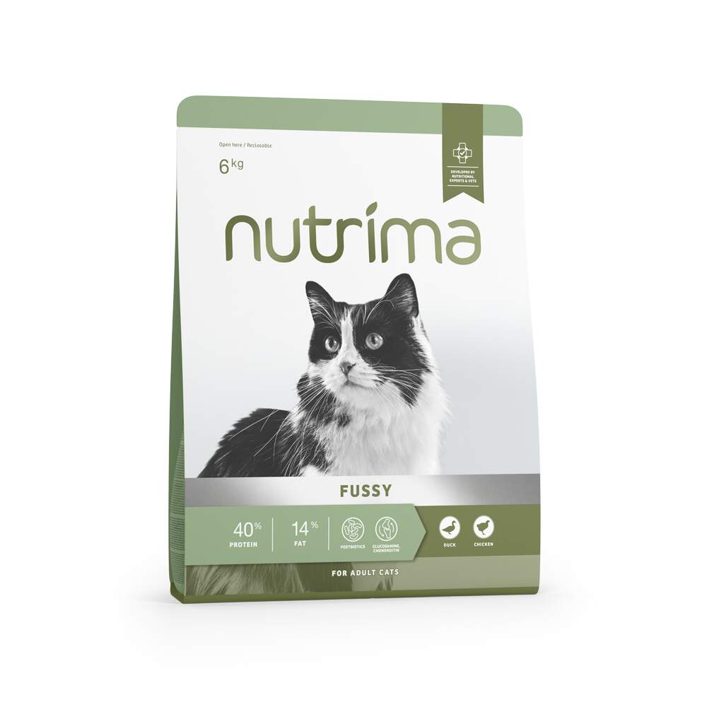 Nutrima Fussy sausā barība kaķiem, vista/pīle, 6kg - Produkta attēls