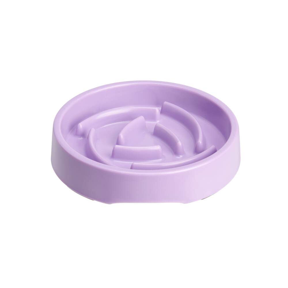 Basic lėto valgymo dubenėlis katėms, apvalus, violetinis -  1