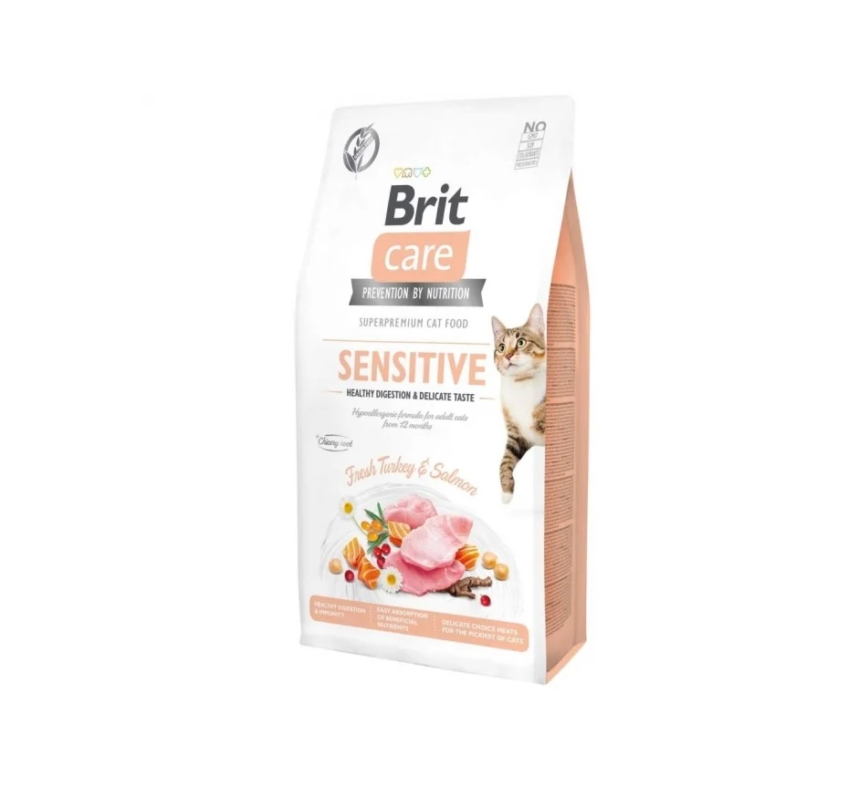 Brit Care Sensitive Healthy Digestion sausas maistas katėms, 7kg - 