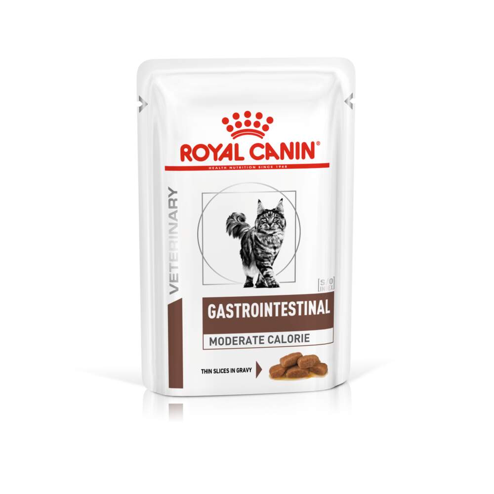 ROYAL CANIN VD GI Moderate Calorie mitrā barība kaķiem, 12x85g - Produkta attēls