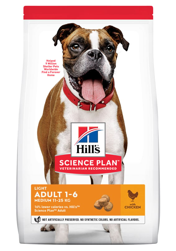 Hill´s Canine medium light maistas šunims su vištiena 14kg. -  1