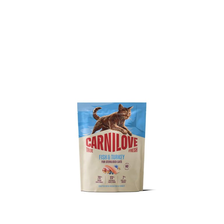 CARNILOVE TRUE FRESH sausā barība sterilizētiem kaķiem, zivis/tītars 400g - Produkta attēls 2