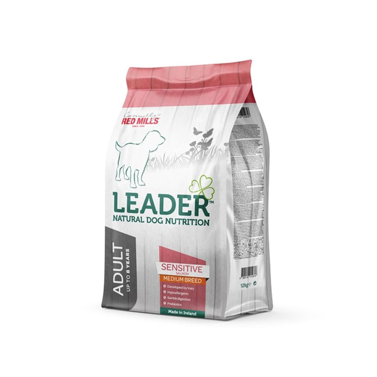 Leader Sensitive Medium sausas maistas šunims su lašiša, 12 kg