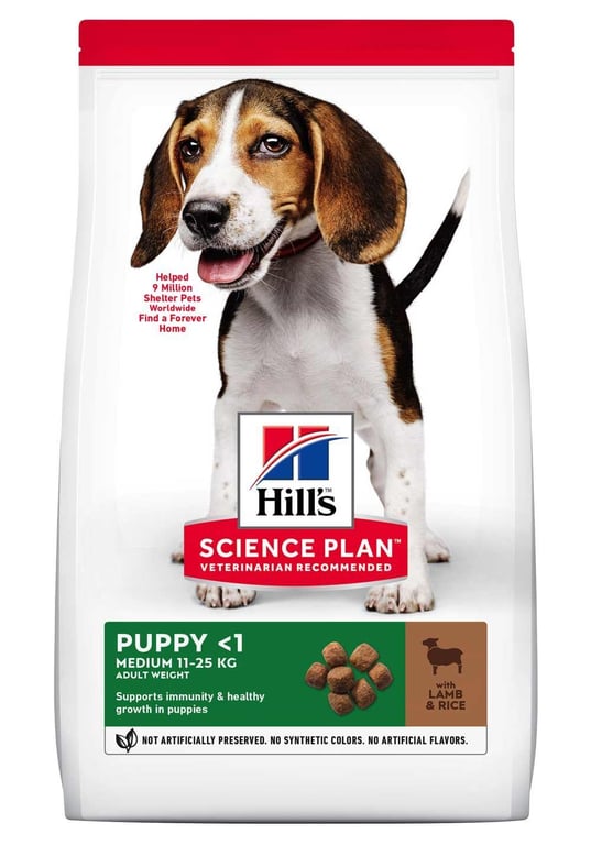 HILL'S SP Puppy Medium sausā barība kucēniem, jērs/rīsi, 2,5kg