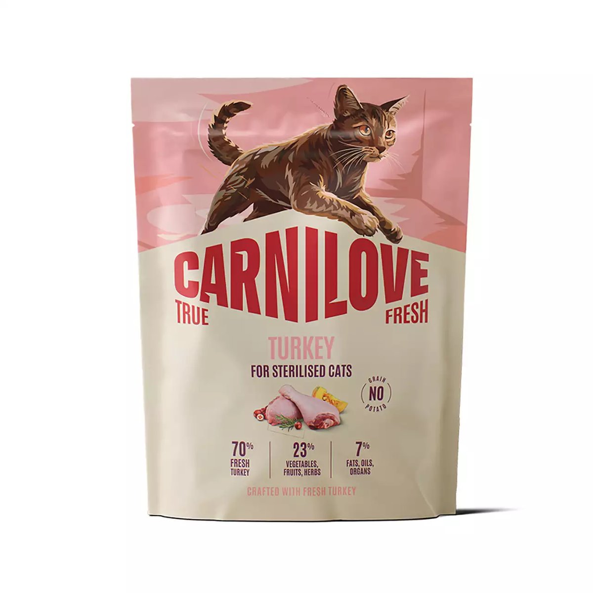 Carnilove True Fresh steriliseeritud kassi kuivtoit, kalkun, 400 g - Tootepilt