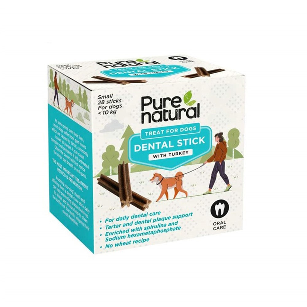 Purenatural Dental lazdelės su kalakutiena, S, 28 vnt. - 