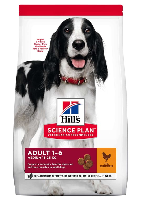 HILL'S SP Adult Medium sausā barība suņiem, vista, 14kg