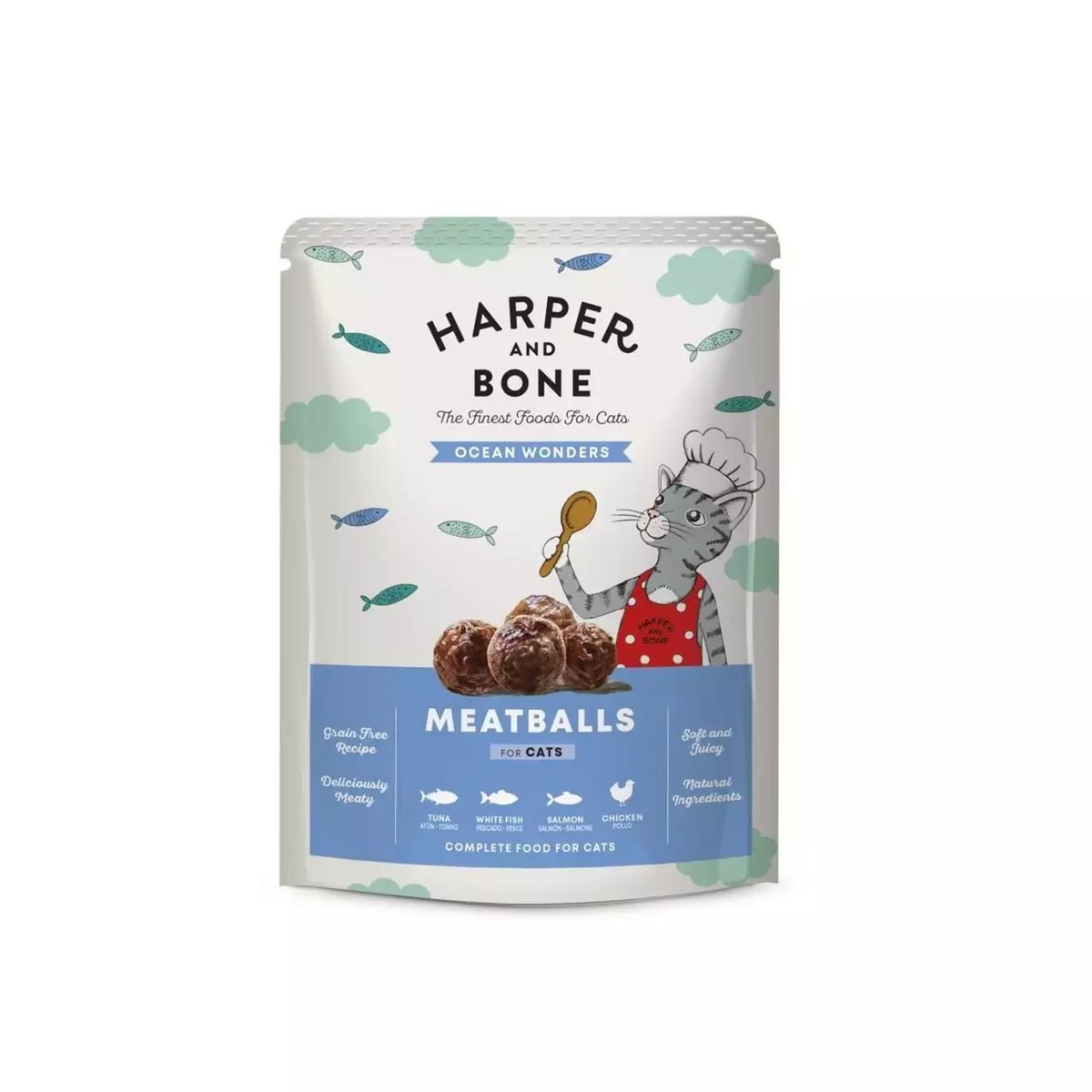 Harper and Bone Ocean Wonders mitrā barība kaķiem, 85g - Produkta attēls