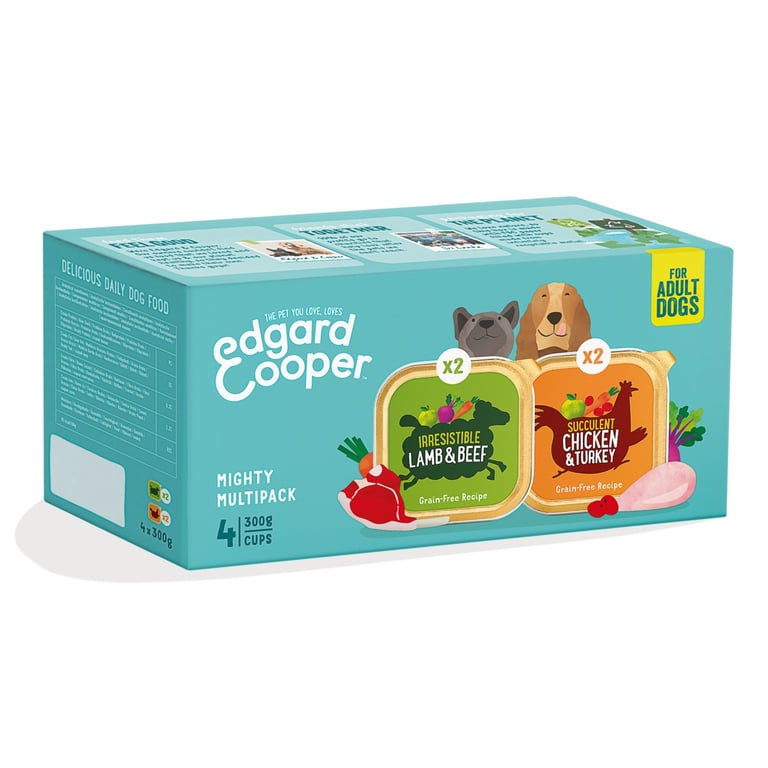 EDGARD COOPER mitrās barības izlase suņiem, 4 x 300g