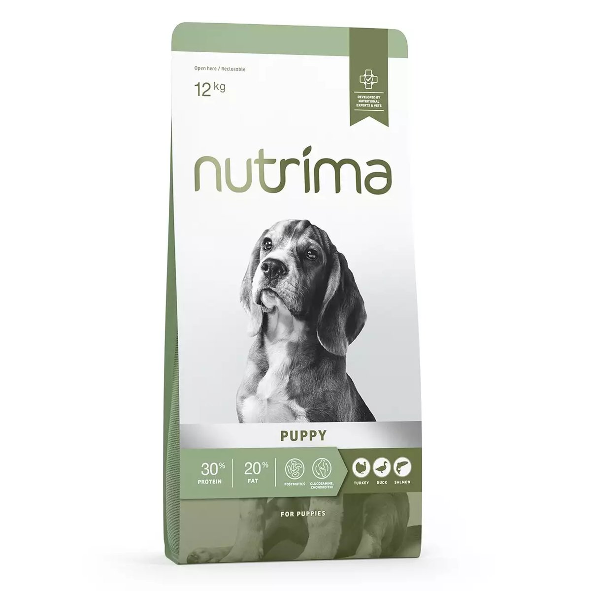 Nutrima Puppy sausā barība kucēniem, tītars/pīle, 12kg - Produkta attēls