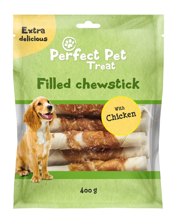 Perfect Pet kramtukai šunims, su vištiena ir jautienos oda, 400g
