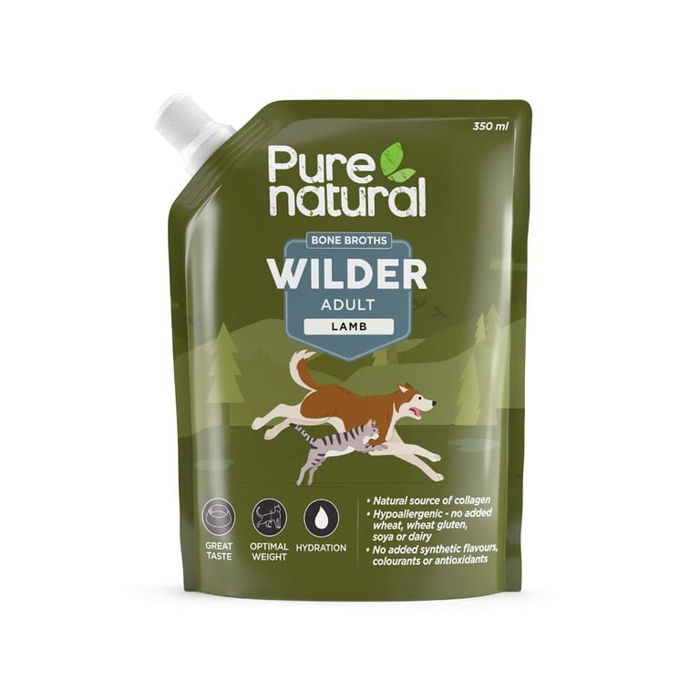 Purenatural Wilder Bone buljons suņiem, jērs,  350 ml