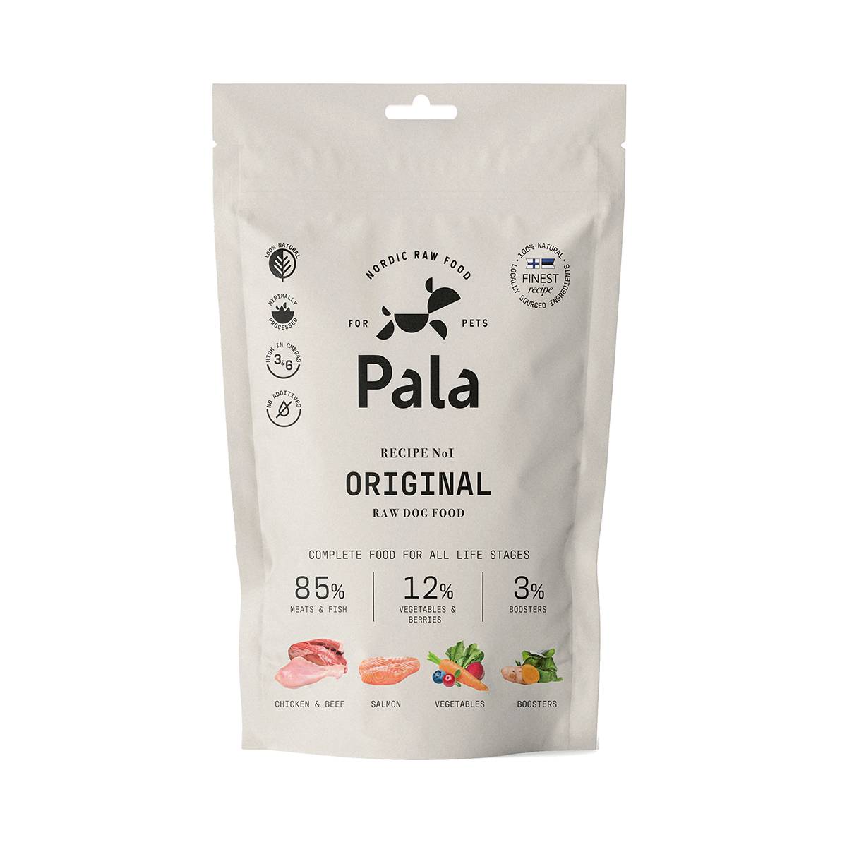 PALA Raw Food Original kaltēta svaigā barība suņiem 100g - Produkta attēls