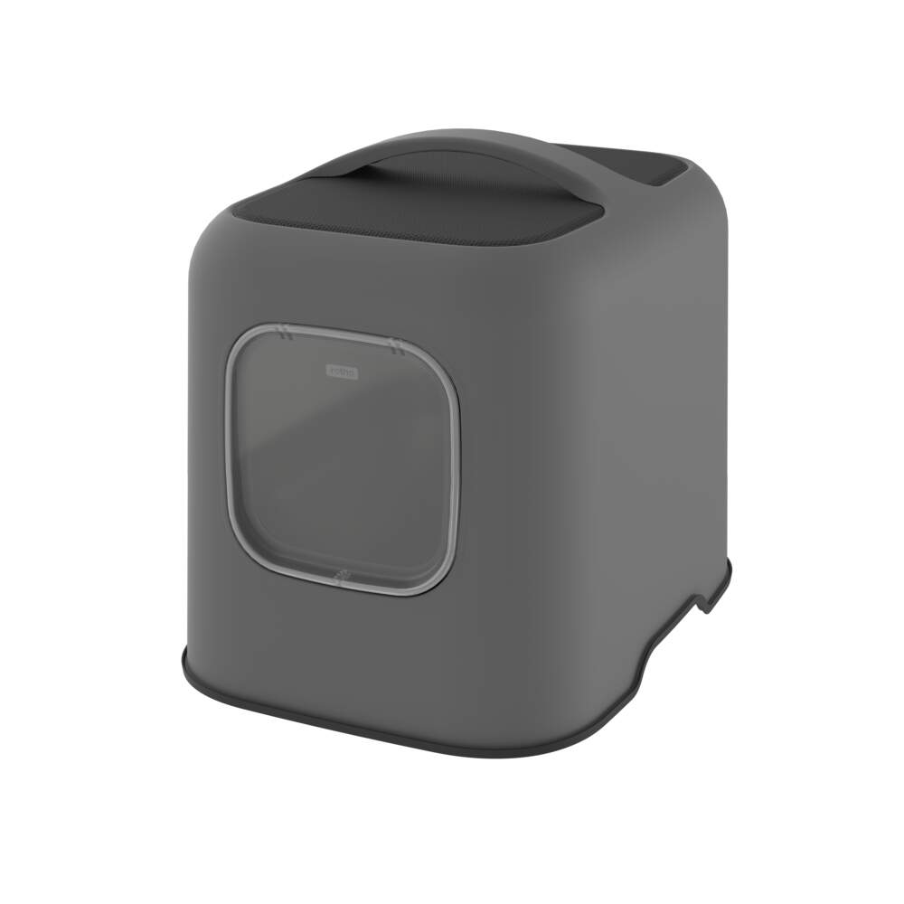 MyPet Biala uždara kačių kraiko dėžė su durelėmis ir filtru, juoda - 