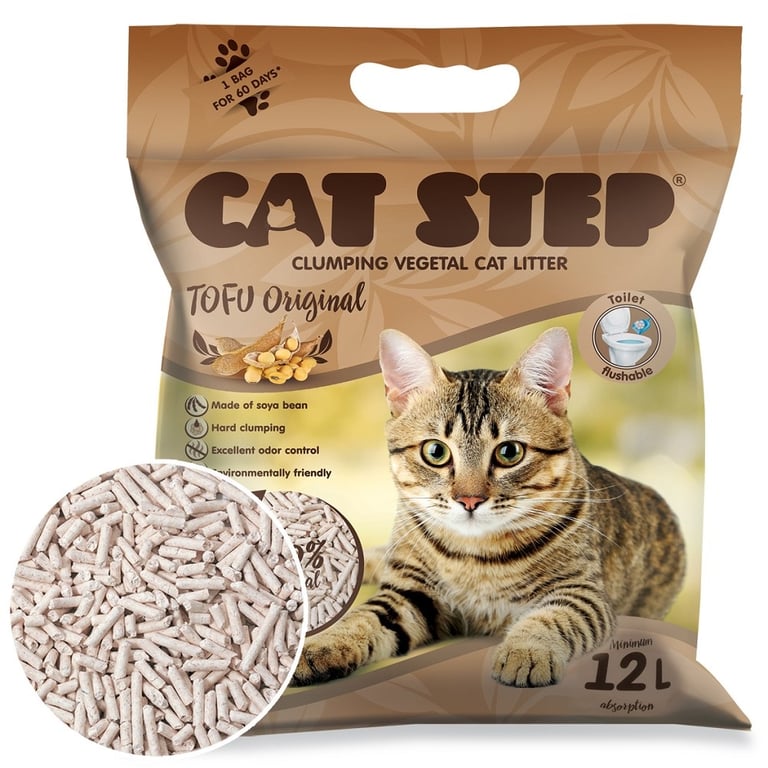 Cat Step Tofu Original kraikas katėms, 5,6kg/12L