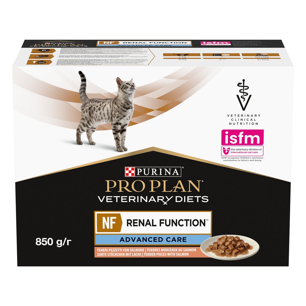 Pro Plan VD Renal NF mitrā barība kaķiem, lasis, 10 x 85g - Produkta attēls