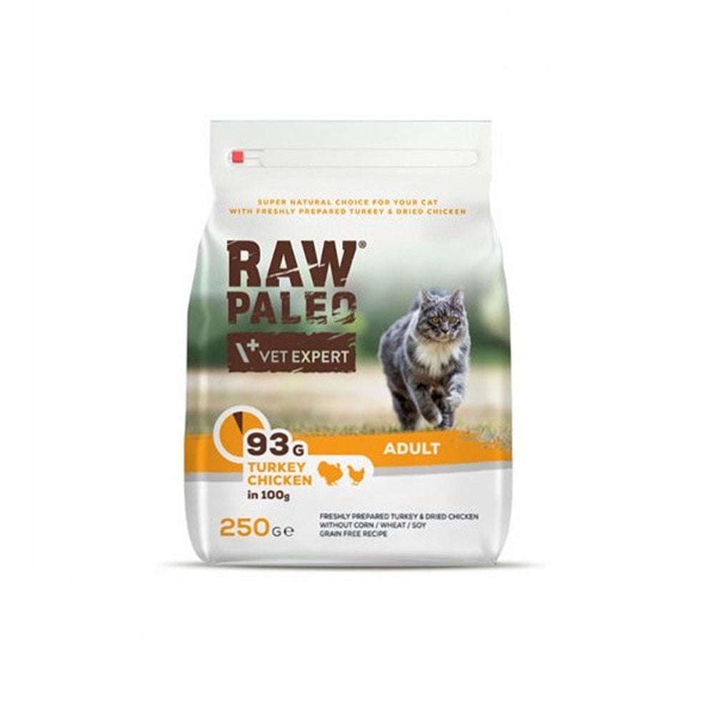 Raw Paleo Adult Cat sausas maistas katėms su kalakut./vištiena, 250 g -  1