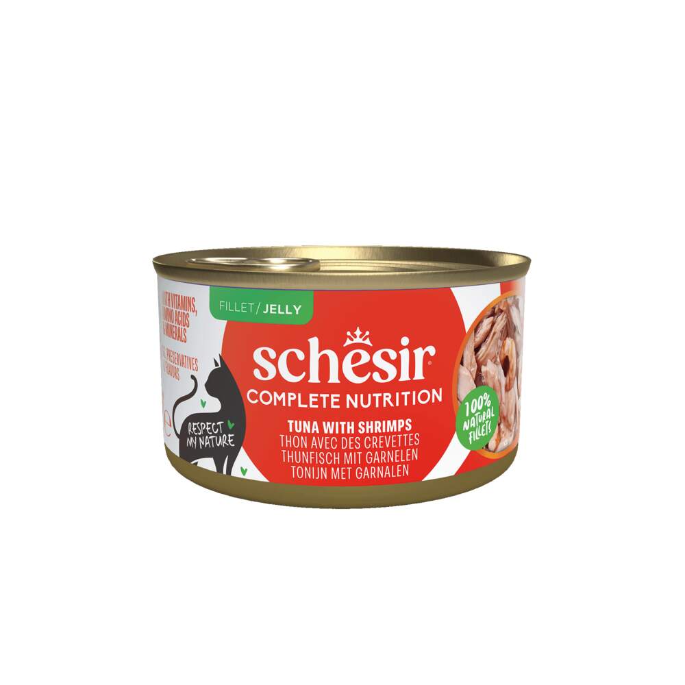 Schesir kassi konserv želees, tuunikala/krevett, 85 g - Tootepilt