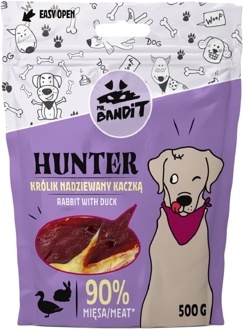 Mr. Bandit Hunter skanėstai šunims - triušio ausys su antiena, 500 g -  1