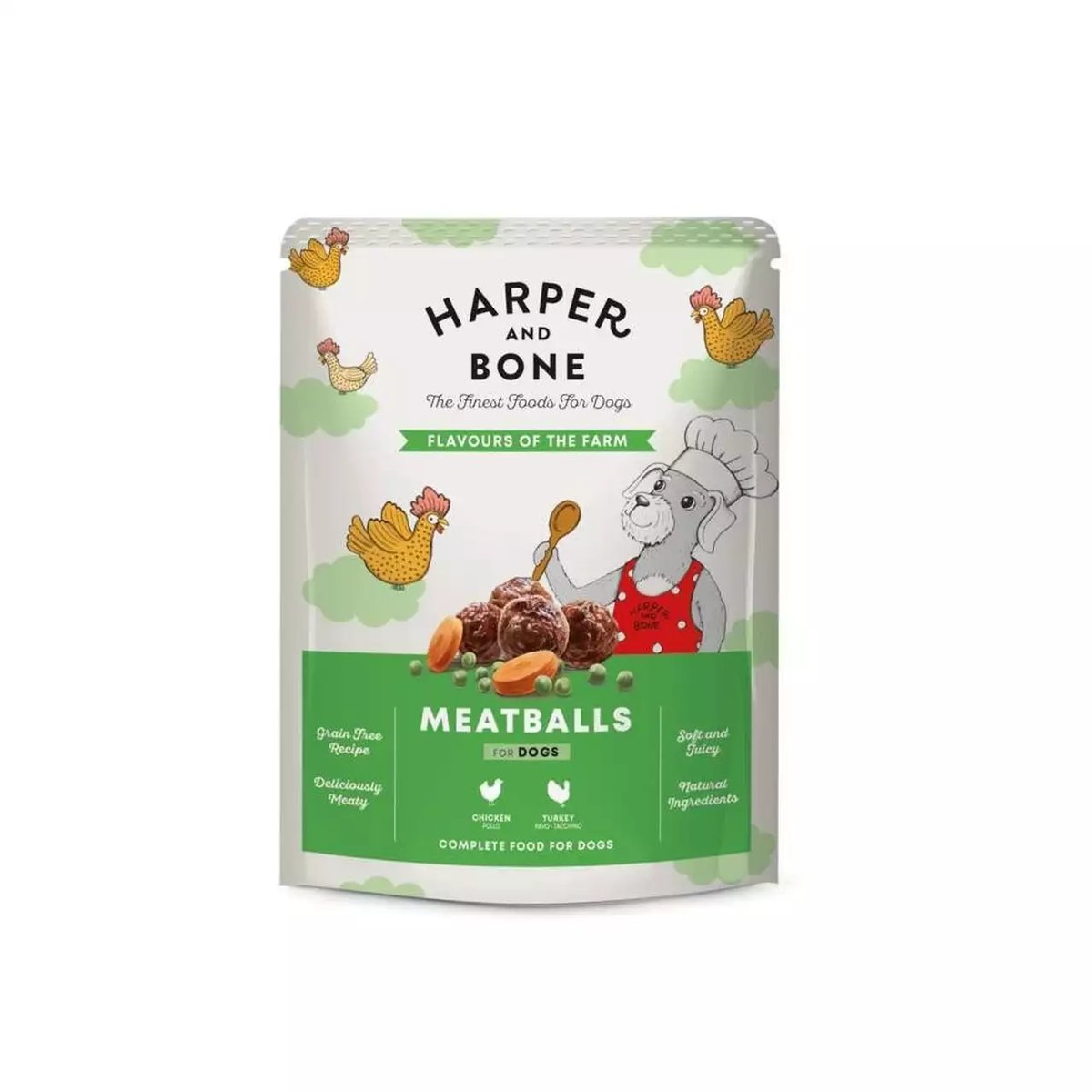 Harper and Bone Flavours Farm mitrā barība suņiem, 300g - Produkta attēls