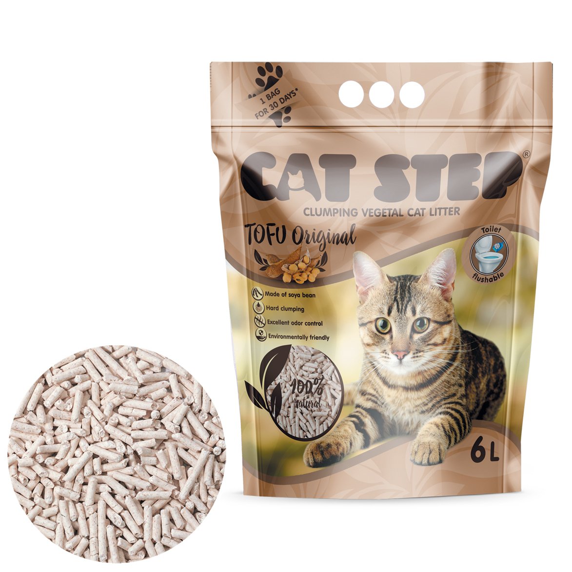 Cat Step Tofu Original kraikas katėms, 2.7kg/6l -  1