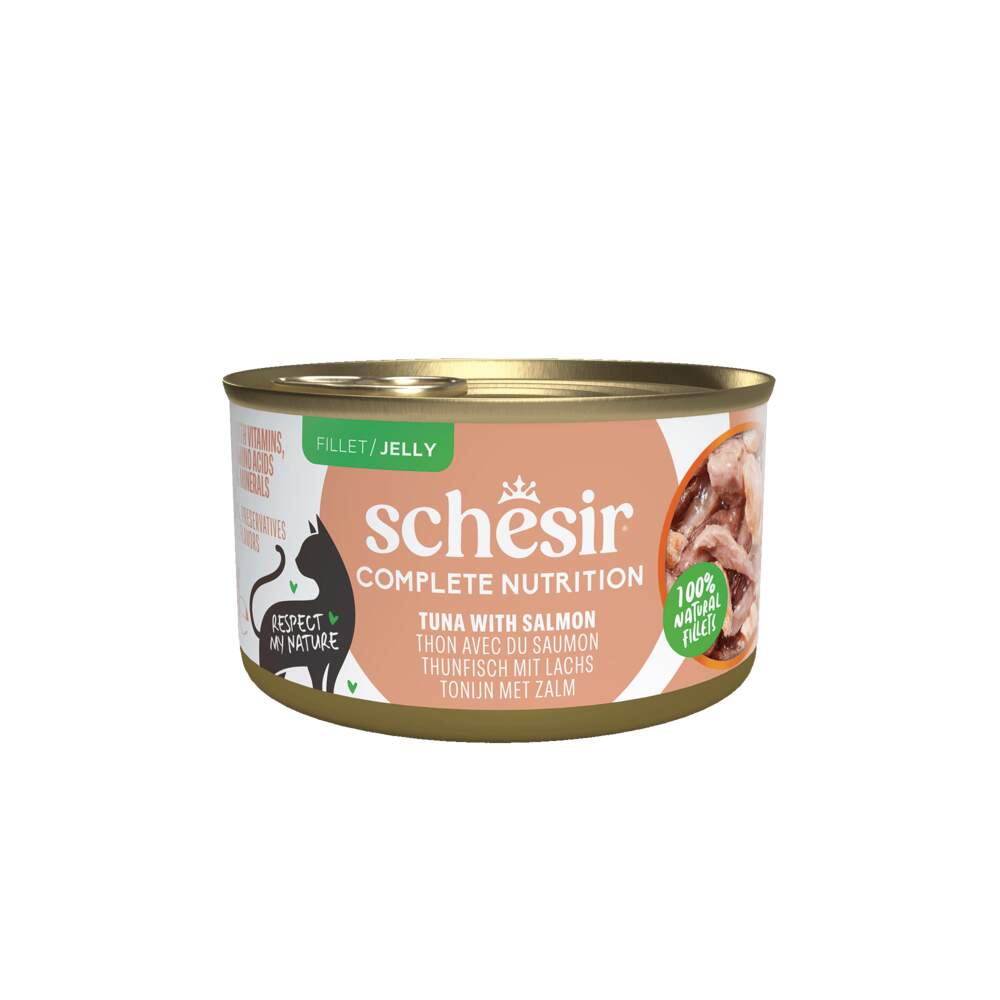 Schesir kassi konserv želees, tuunikala/lõhe, 85 g - Tootepilt