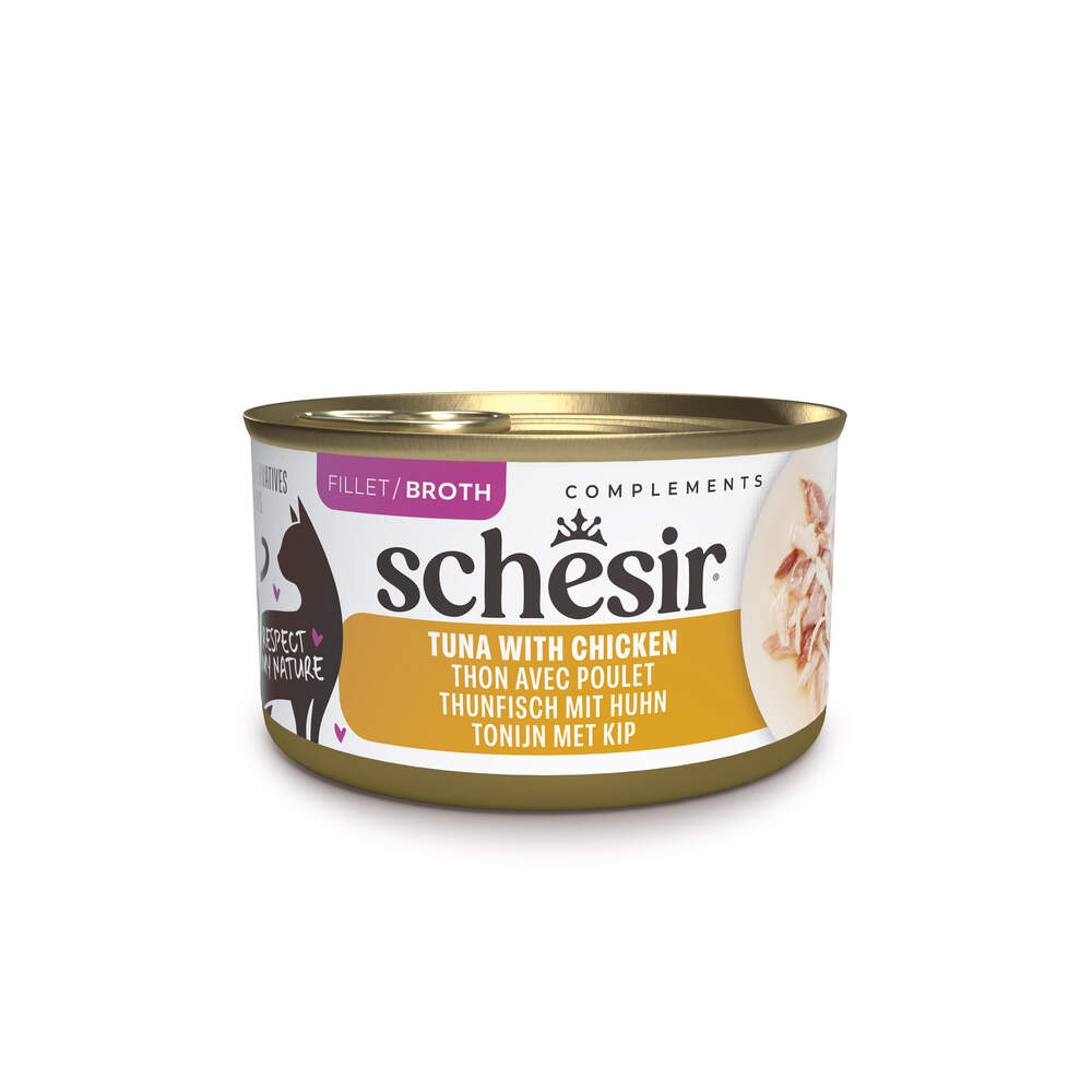 Schesir mitrā barība kaķiem, tuncis/vista buljonā, 85g - Produkta attēls